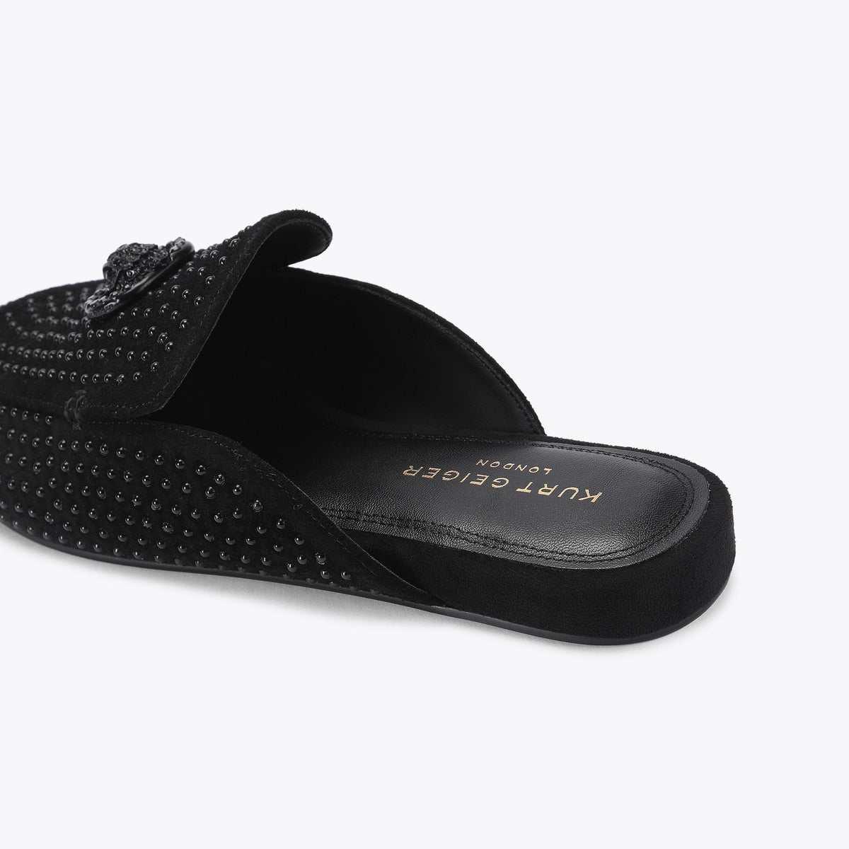 Chelsea Loafer Mule in Black Suede