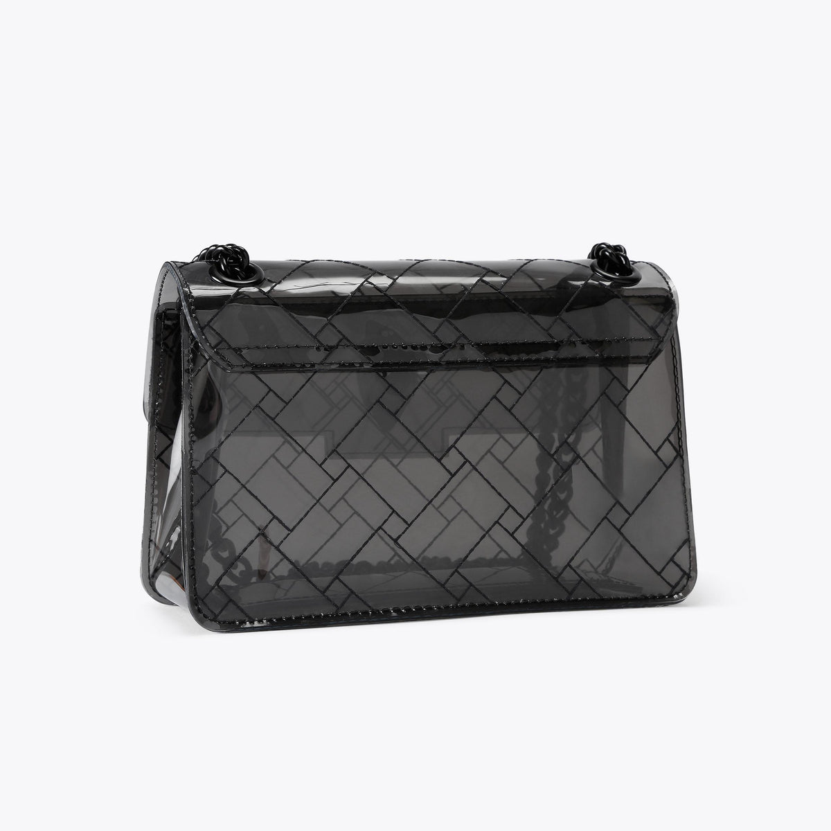 Mini Vinyl Kensington Drench Flap Bag in Black