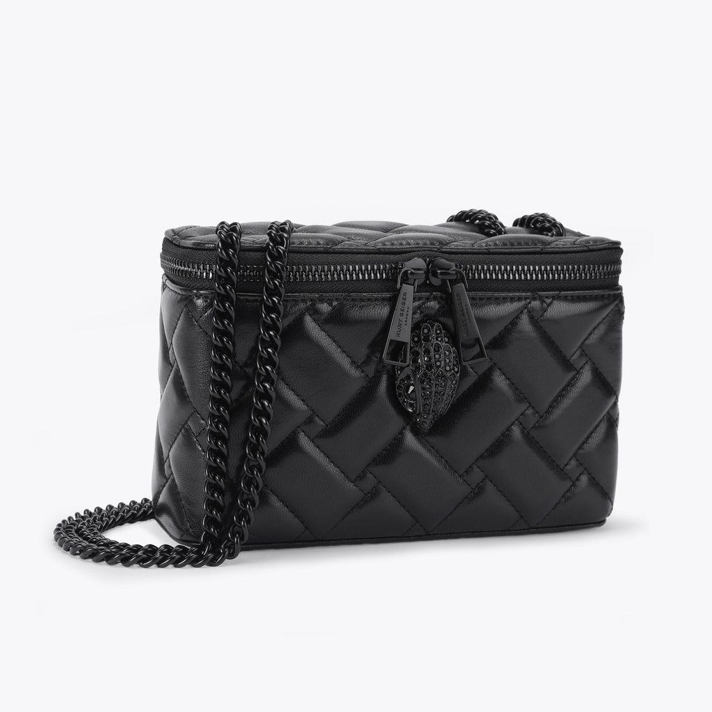 Mini Kensington Vanity Drench Case Bag in Black Leather