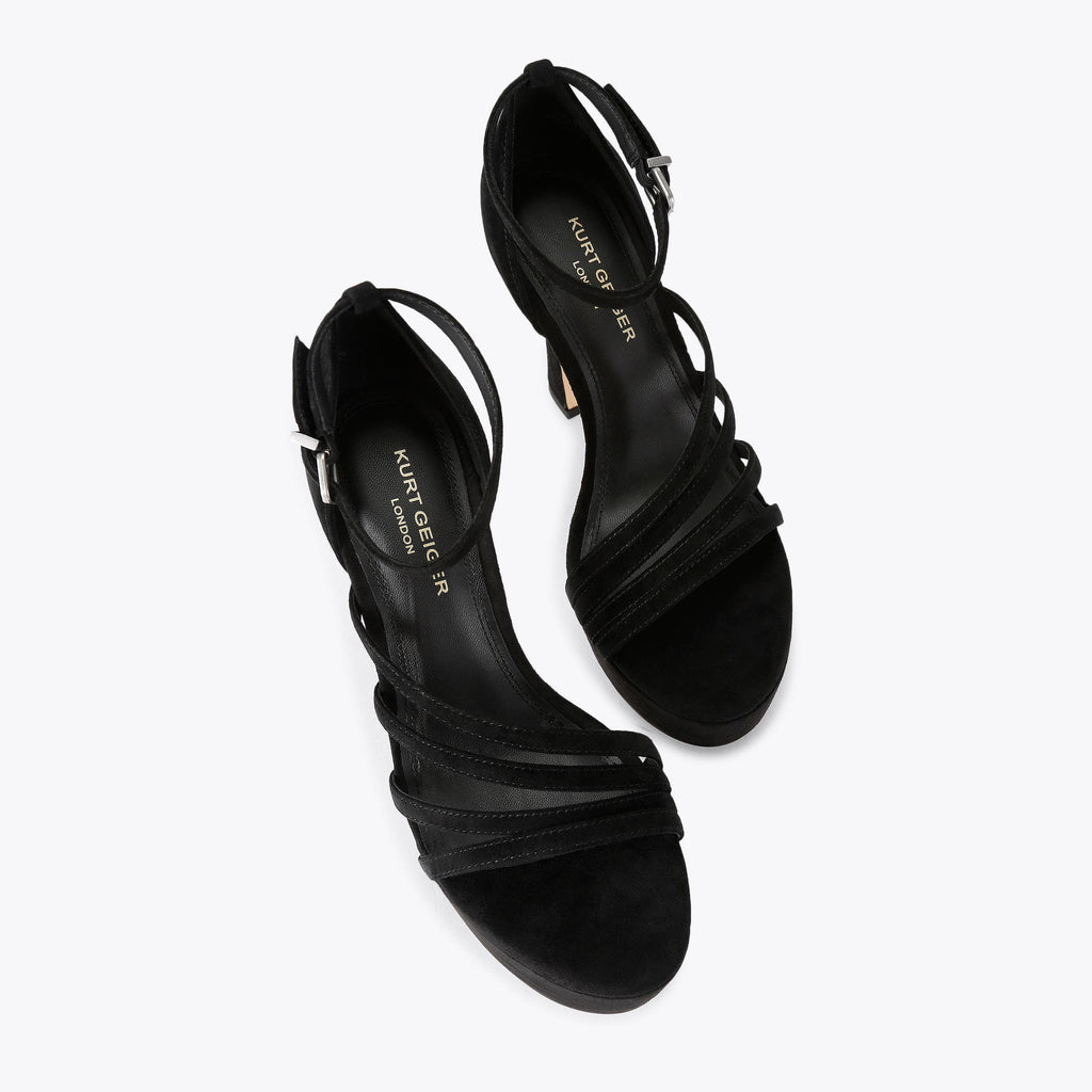Annabel Platform Heeled Sandal in Black