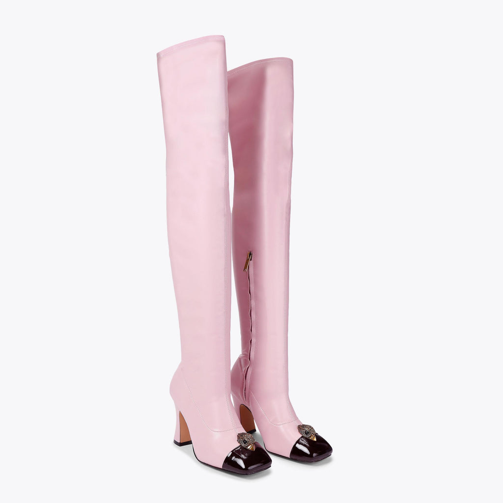 Belgravia Cap Over Knee Boot in Purple