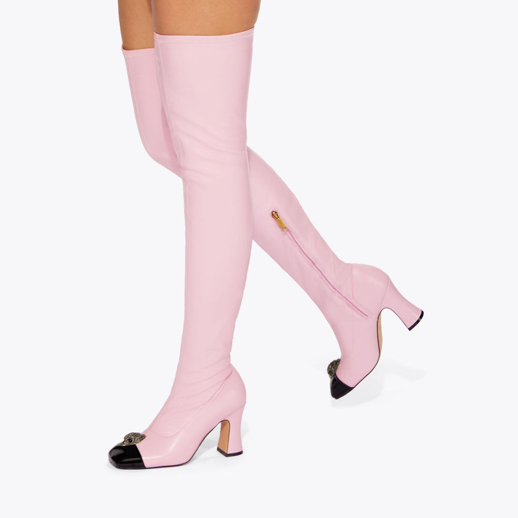 Belgravia Cap Over Knee Boot in Purple