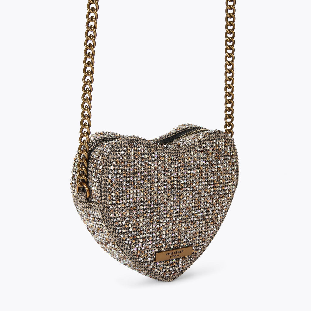 Kensington Heart Shoulder Bag in Beige