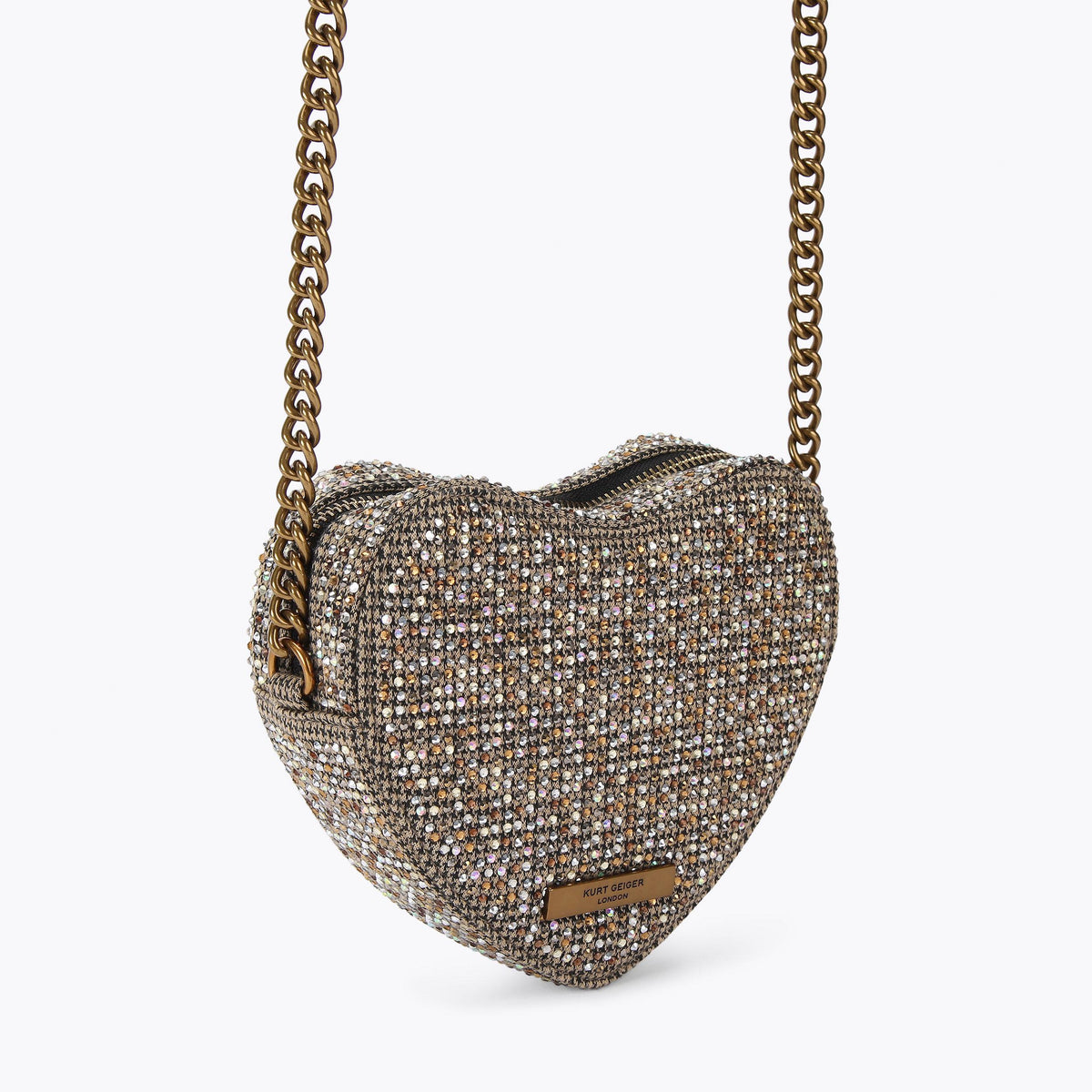 Kensington Heart Shoulder Bag in Beige