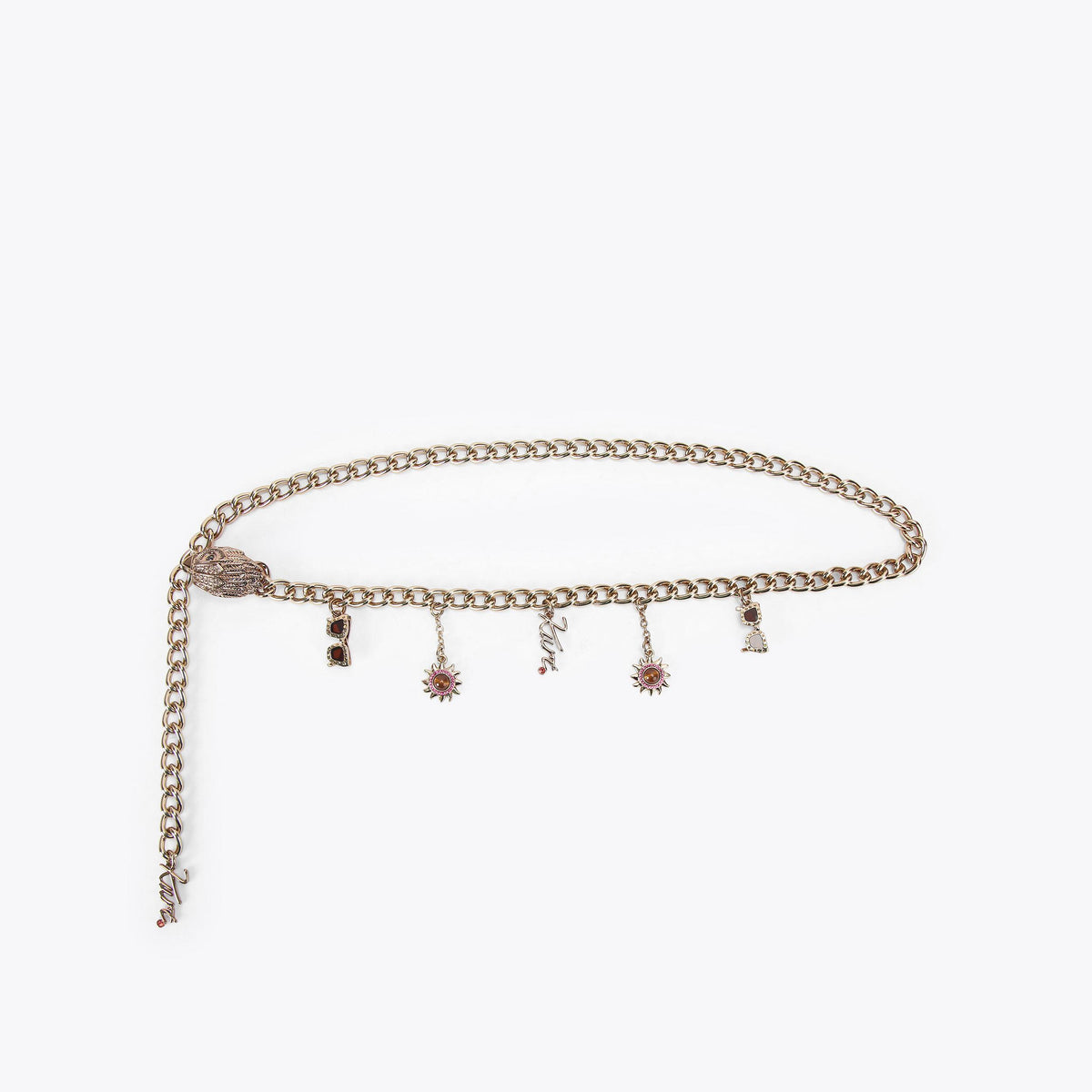 Summer Charm Chain Belt in Metallic Brass
