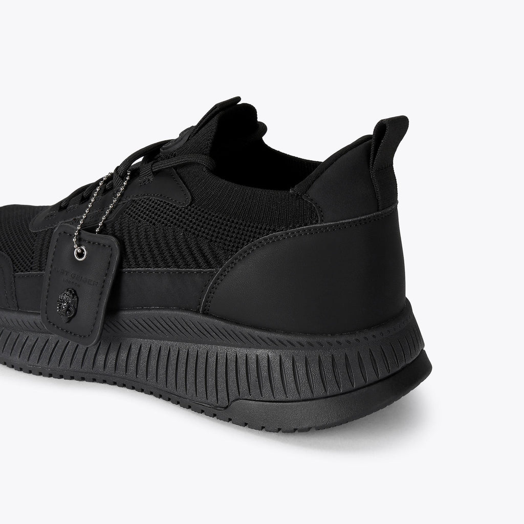 Manor Lace-Up Sneaker in Black Mesh