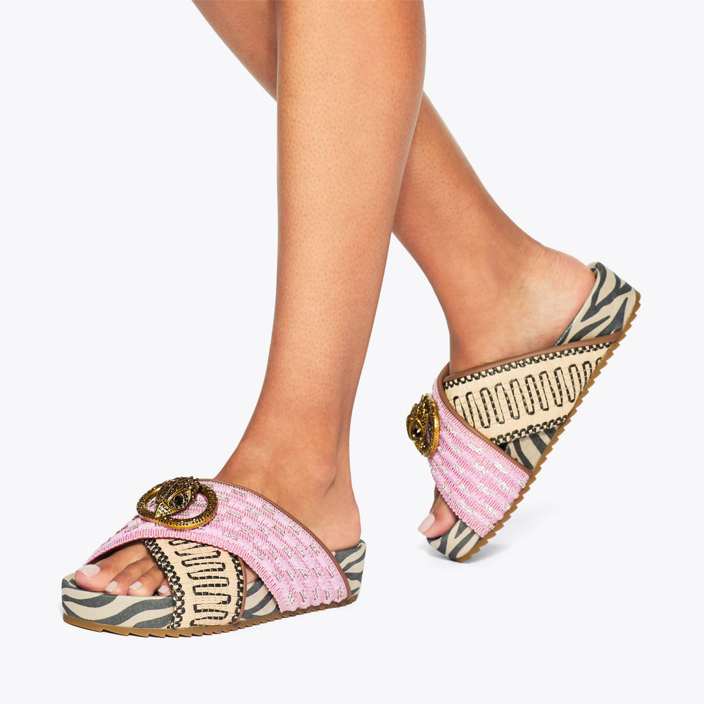 Chelsea Cross Strap Sandals in Pink