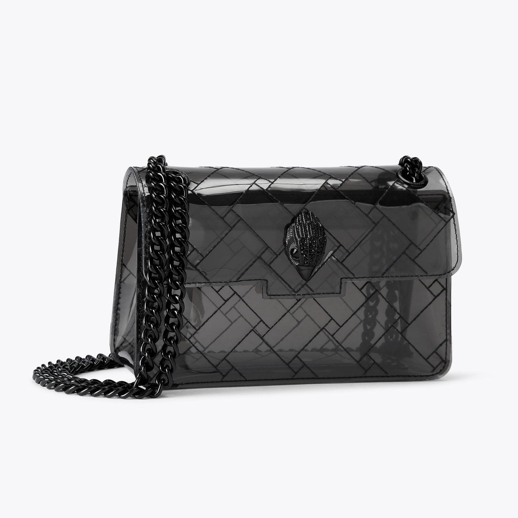 Mini Vinyl Kensington Drench Flap Bag in Black