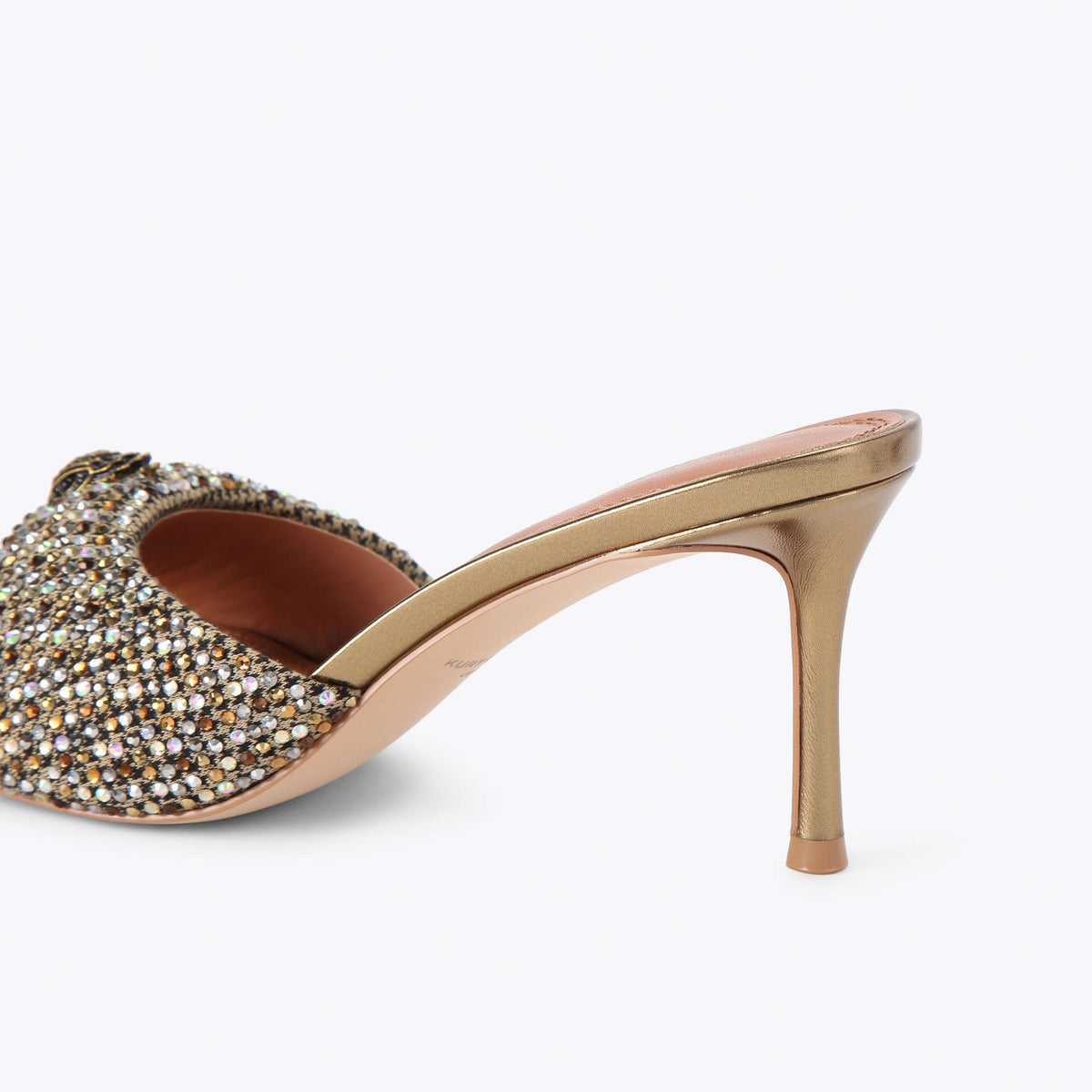 Oxford Heeled Mules in Beige