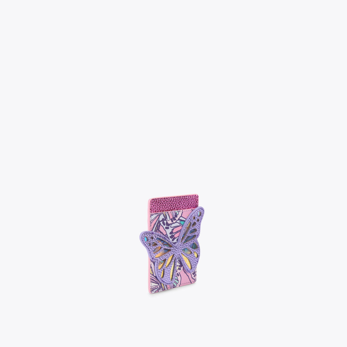 Butterfly Card Holder in Purple Pink Leather
