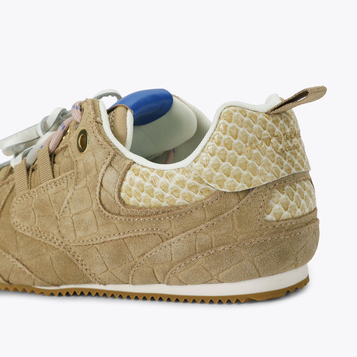 Kurt Slim Runner Sneakers in Beige Suede Croc