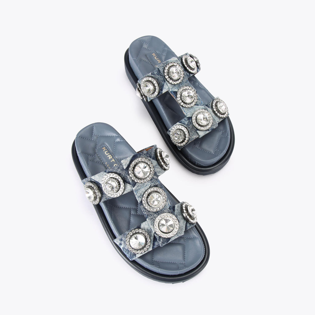Orson Crystal Sandals in Blue