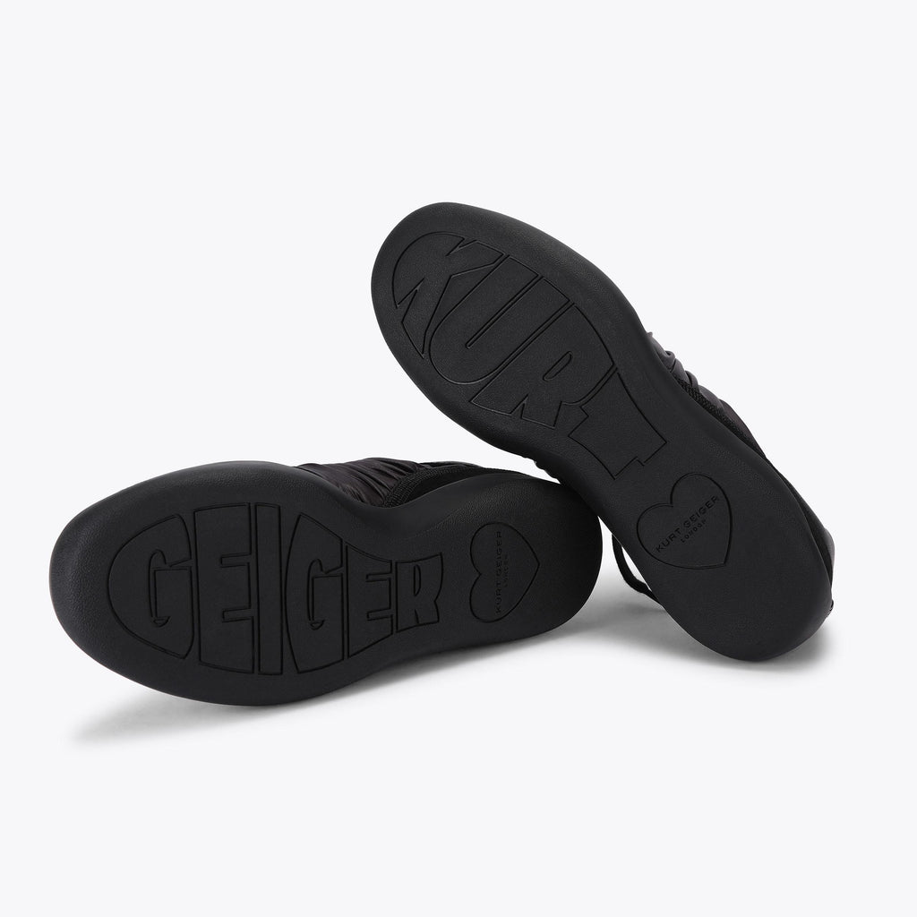 Sterling Sneakers in Black Satin and Suede