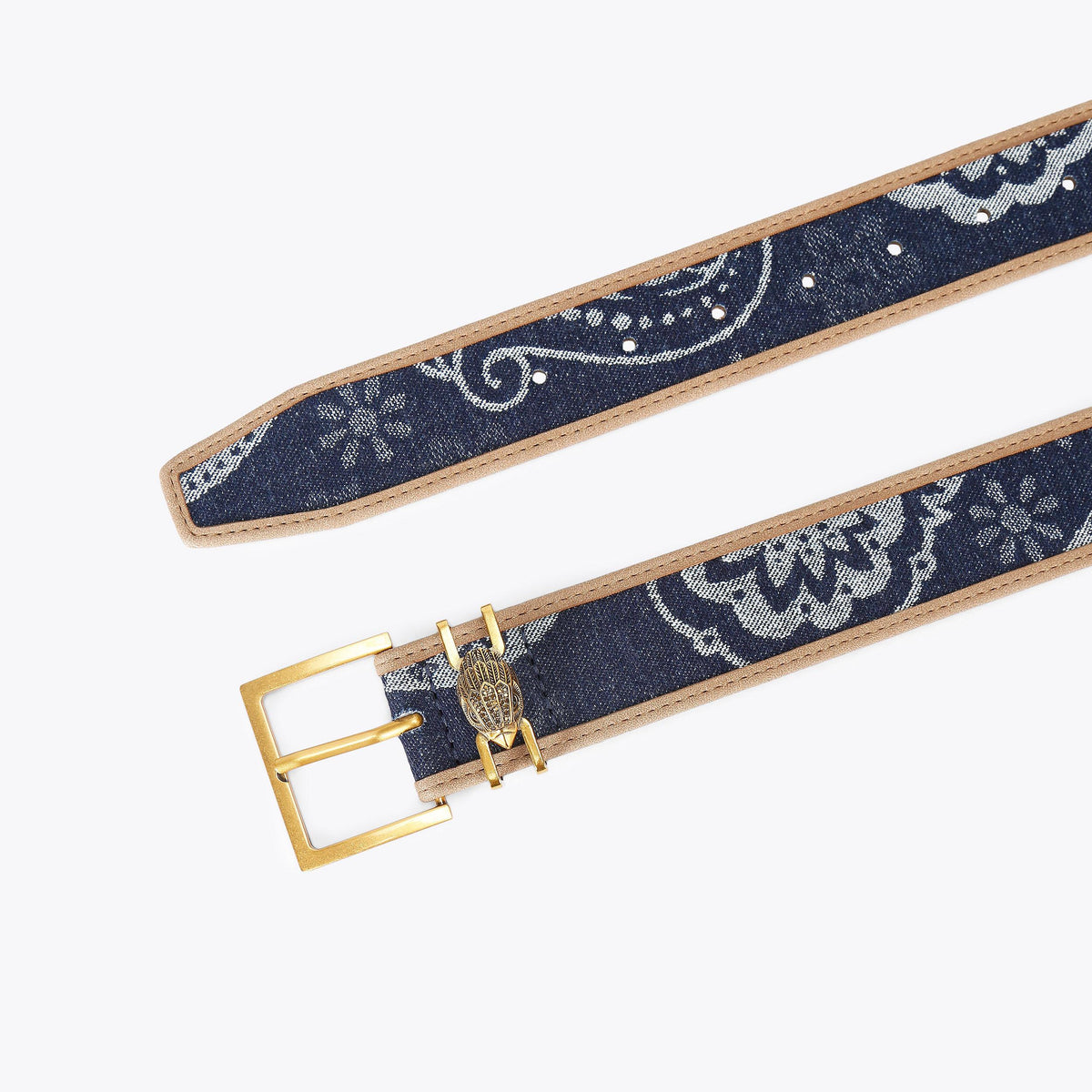 Shoreditch 40 Bandana Print Belt in Blue Denim Look