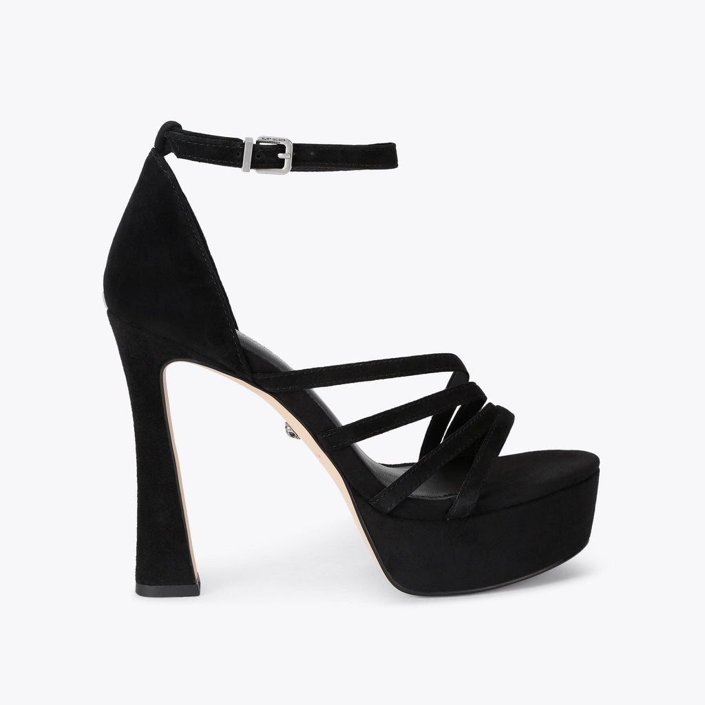 Annabel Platform Heeled Sandal in Black