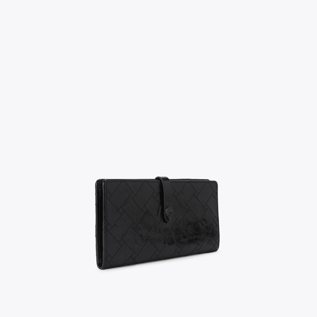 Celia Soft Zip Around Wallet in Black Leather