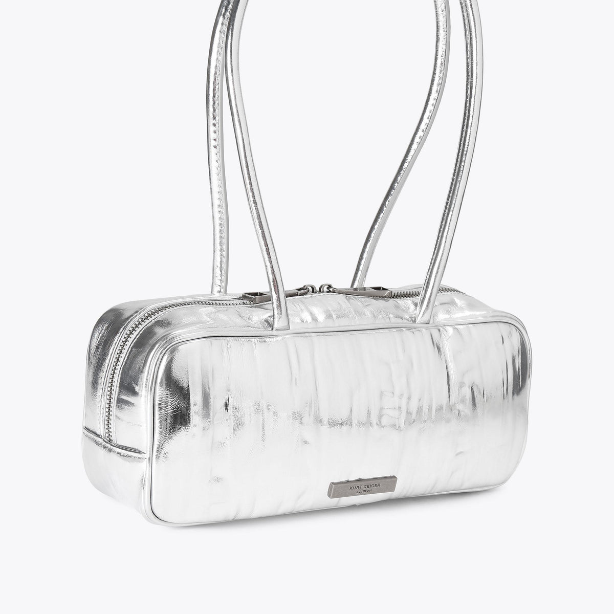 Small Celia Duffle Bag in Silver Leather