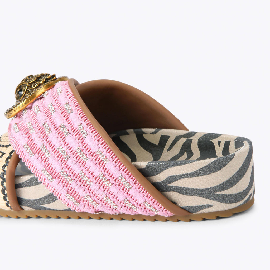 Chelsea Cross Strap Sandals in Pink