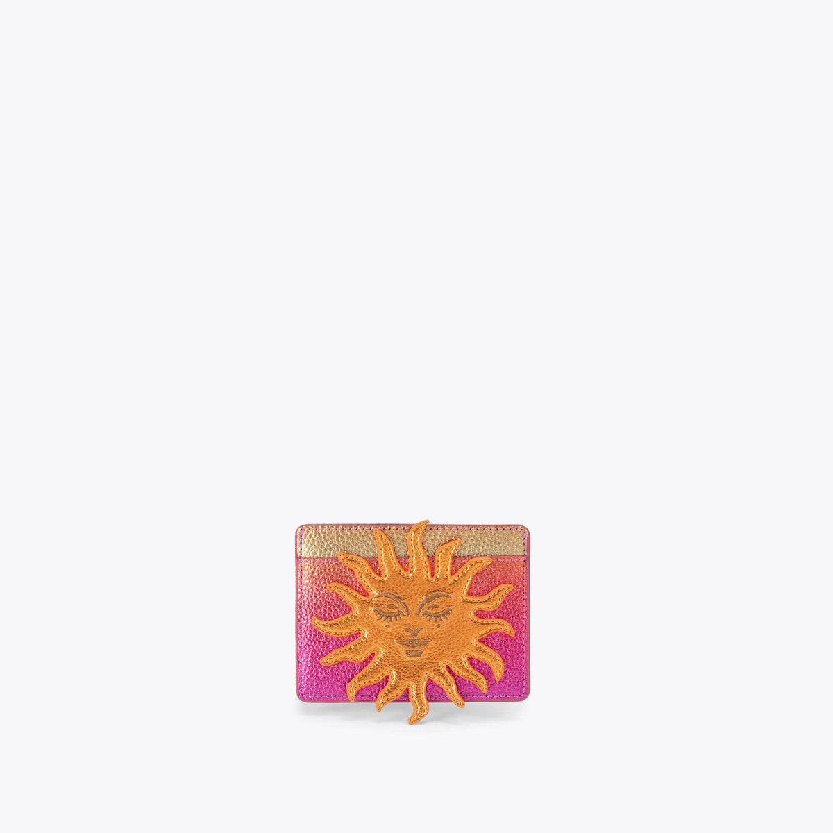 Sun Cut Out Card Holder in Multi Colour Ombre Leather