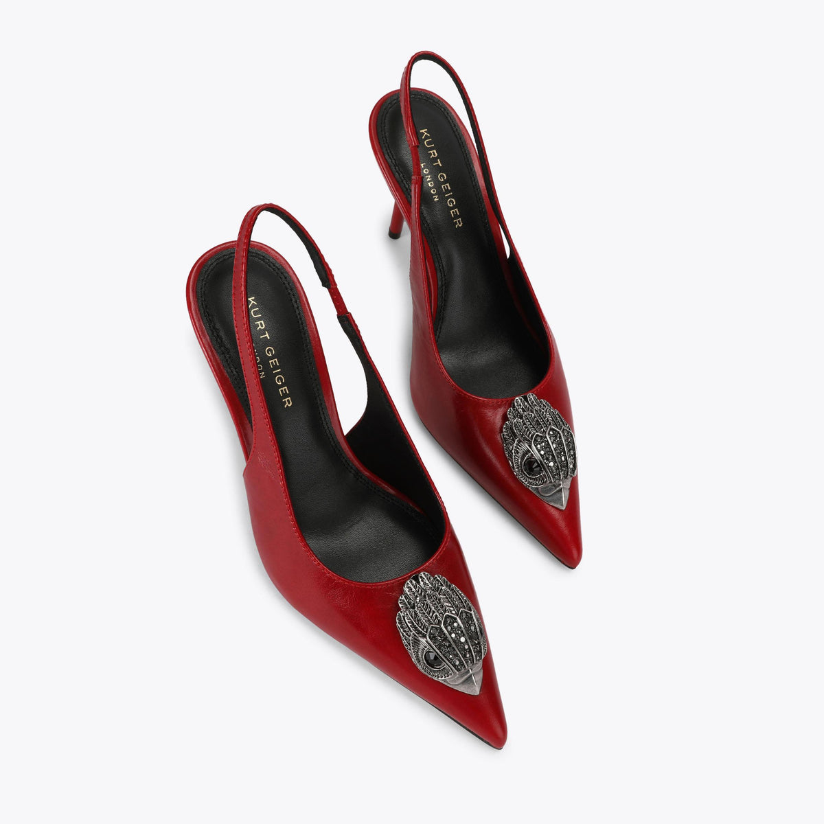 Belsize Eagle Slingback Heel in Red Leather