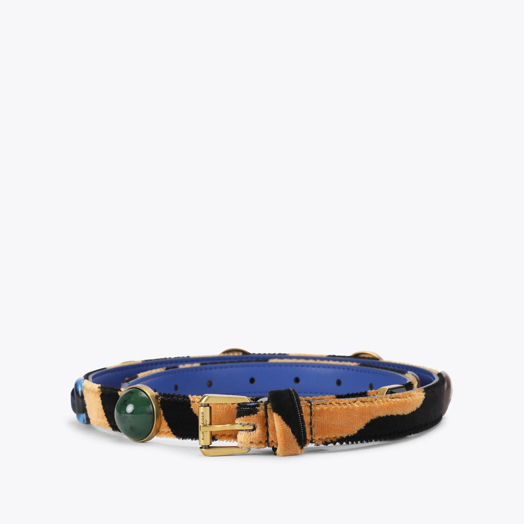 Ophelia 20 Animal Print Belt in Black Gold