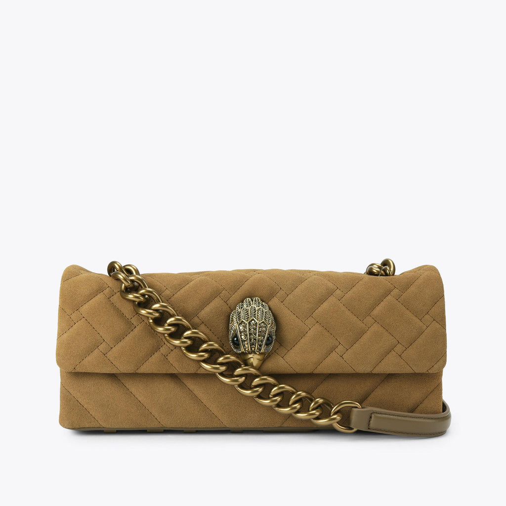Kensington East West Shoulder Bag in Tan Suede