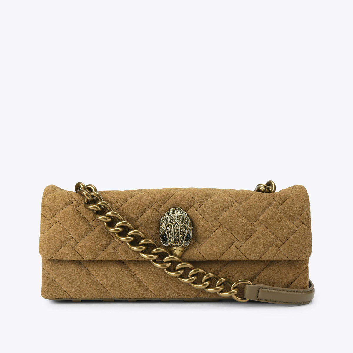Kensington East West Shoulder Bag in Tan Suede