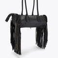 Sloane Eastwest Shoulder Fringe Bag black