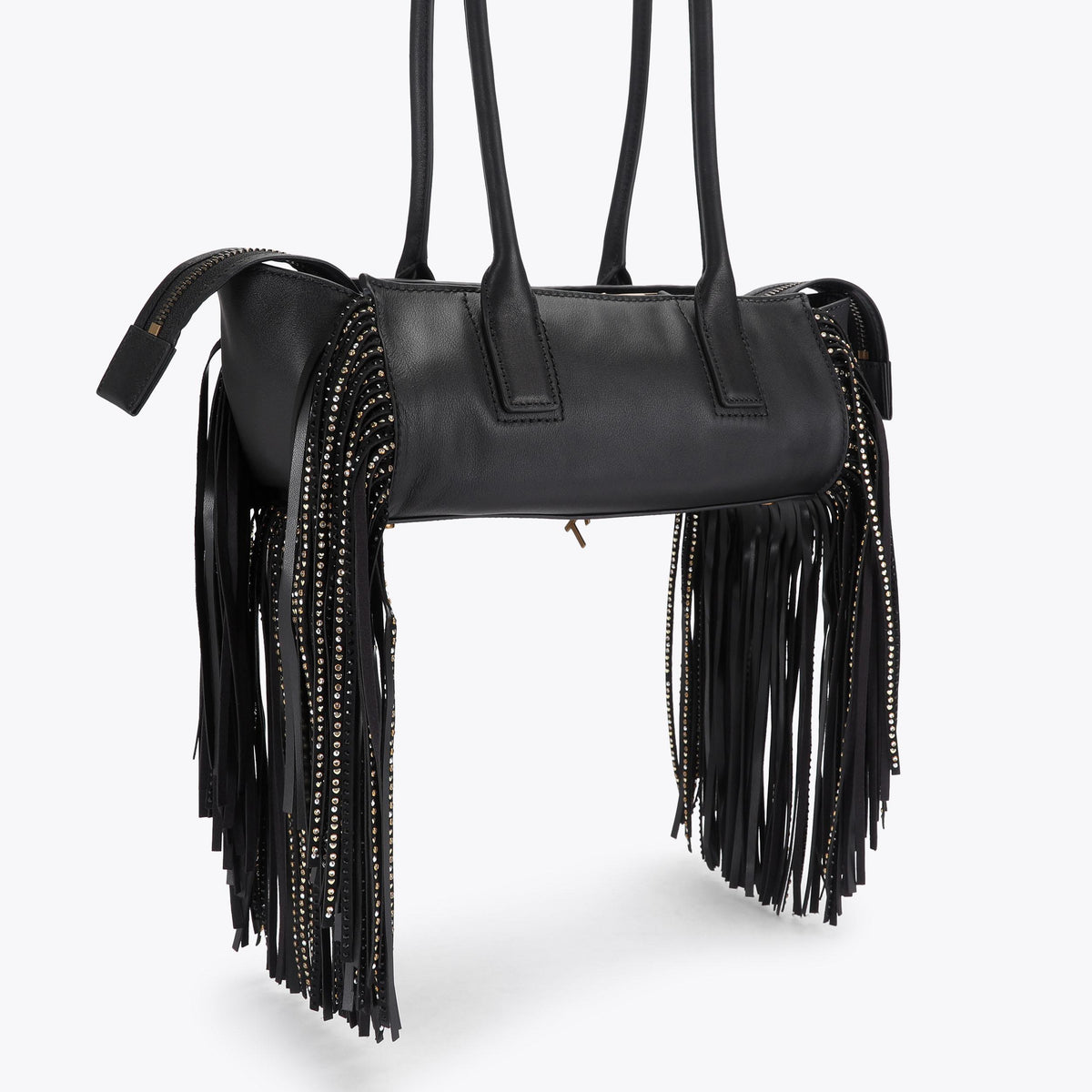 Sloane Eastwest Shoulder Fringe Bag black