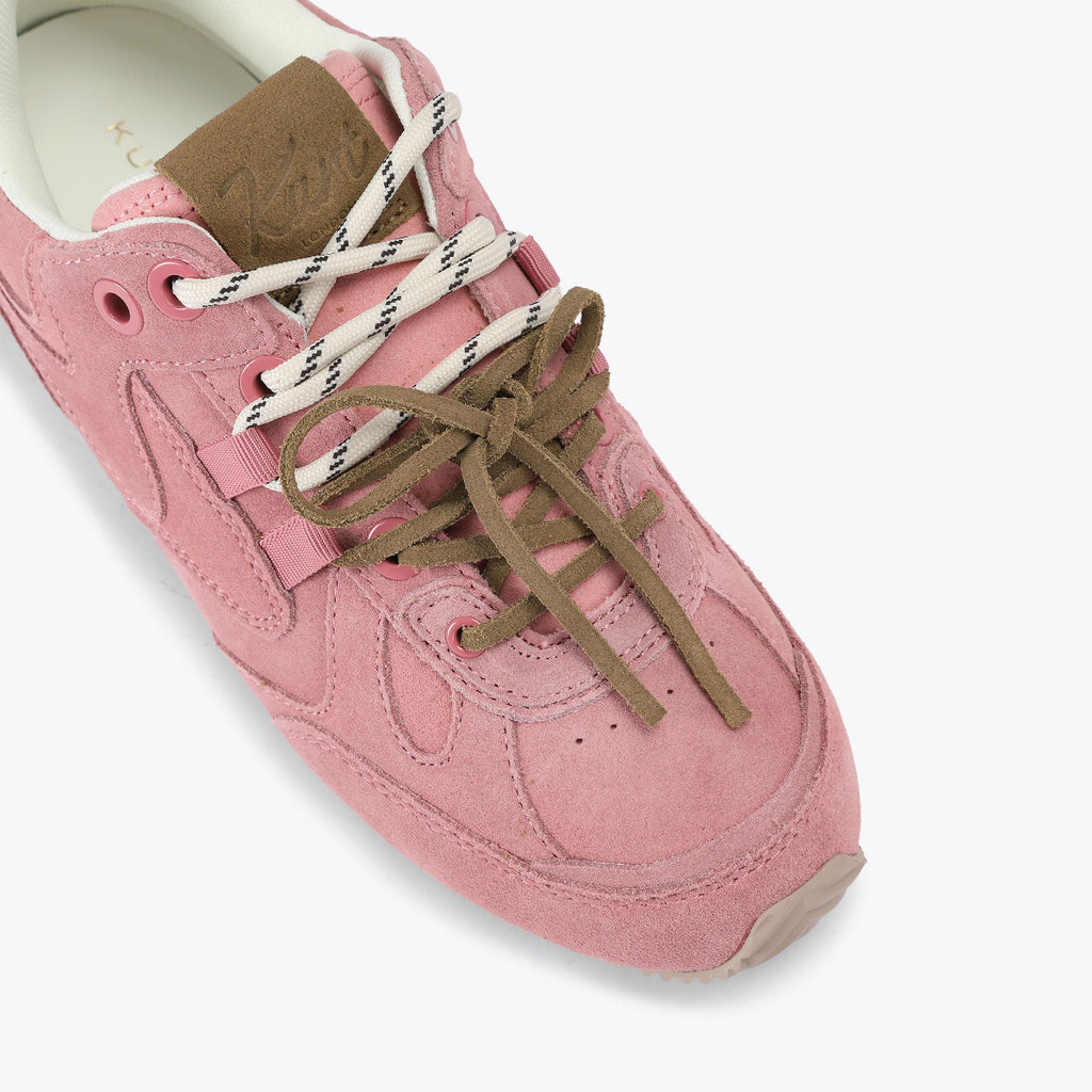 Kurt Slim Runner Sneakers in Pale Pink Suede
