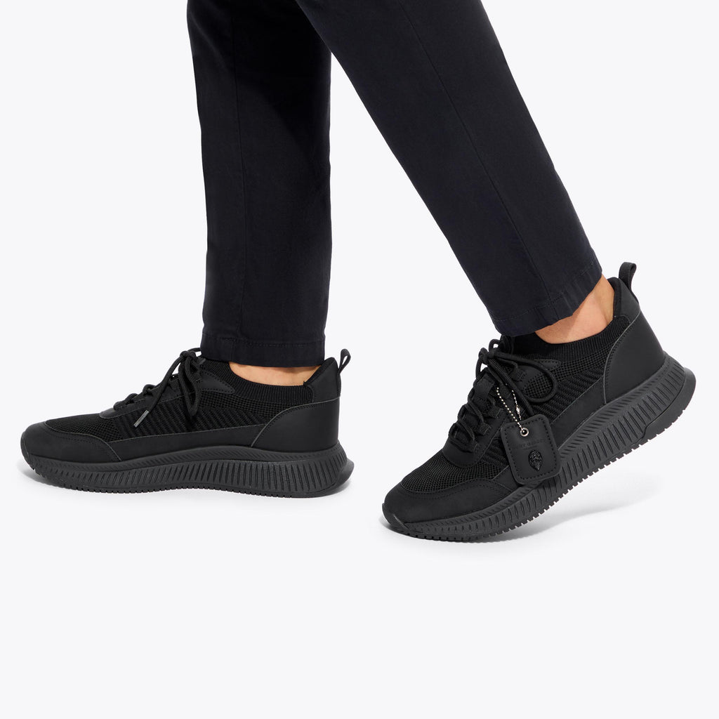 Manor Lace-Up Sneaker in Black Mesh