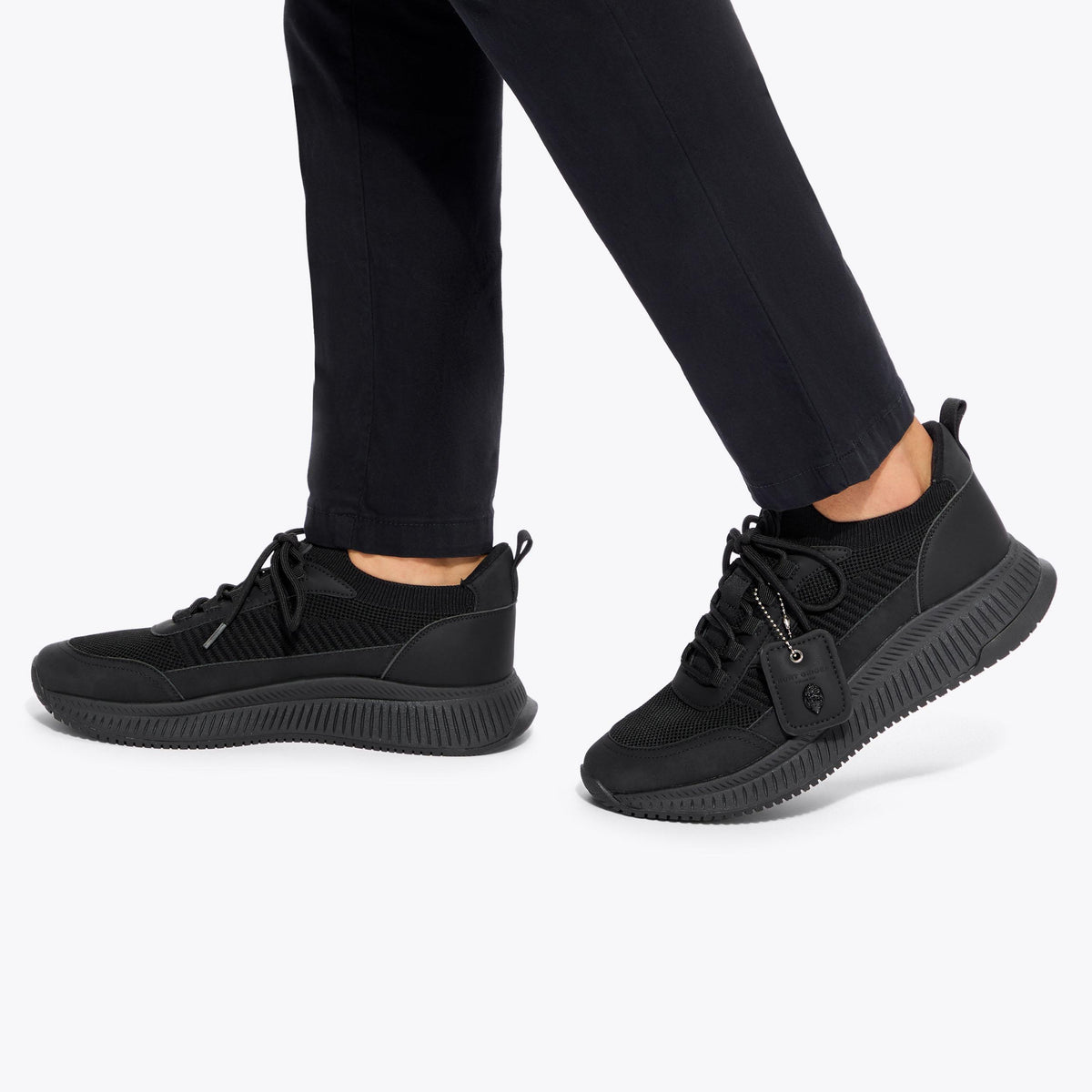 Manor Lace-Up Sneaker in Black Mesh