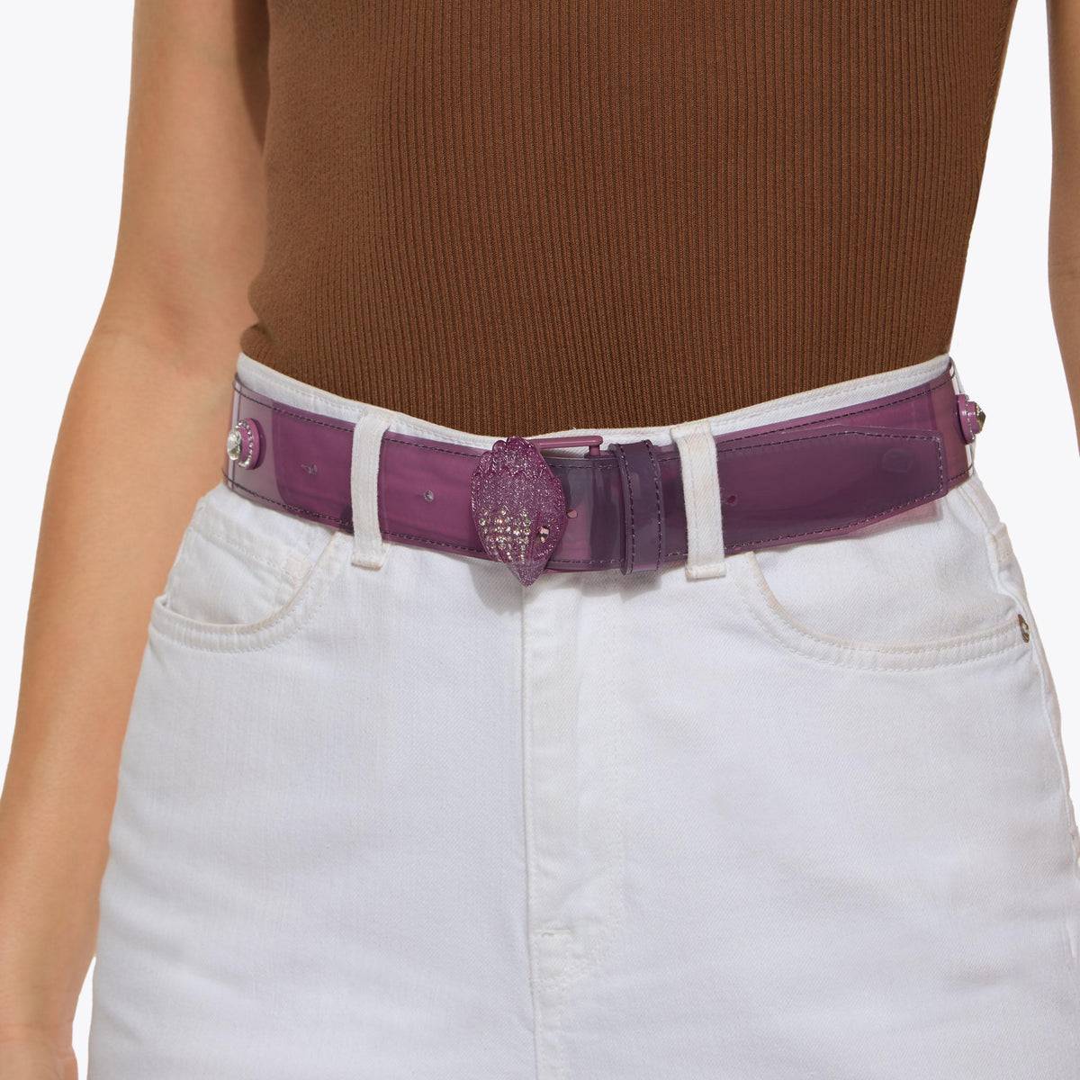 Kensington 38 Vinyl Belt in Purple Crystal