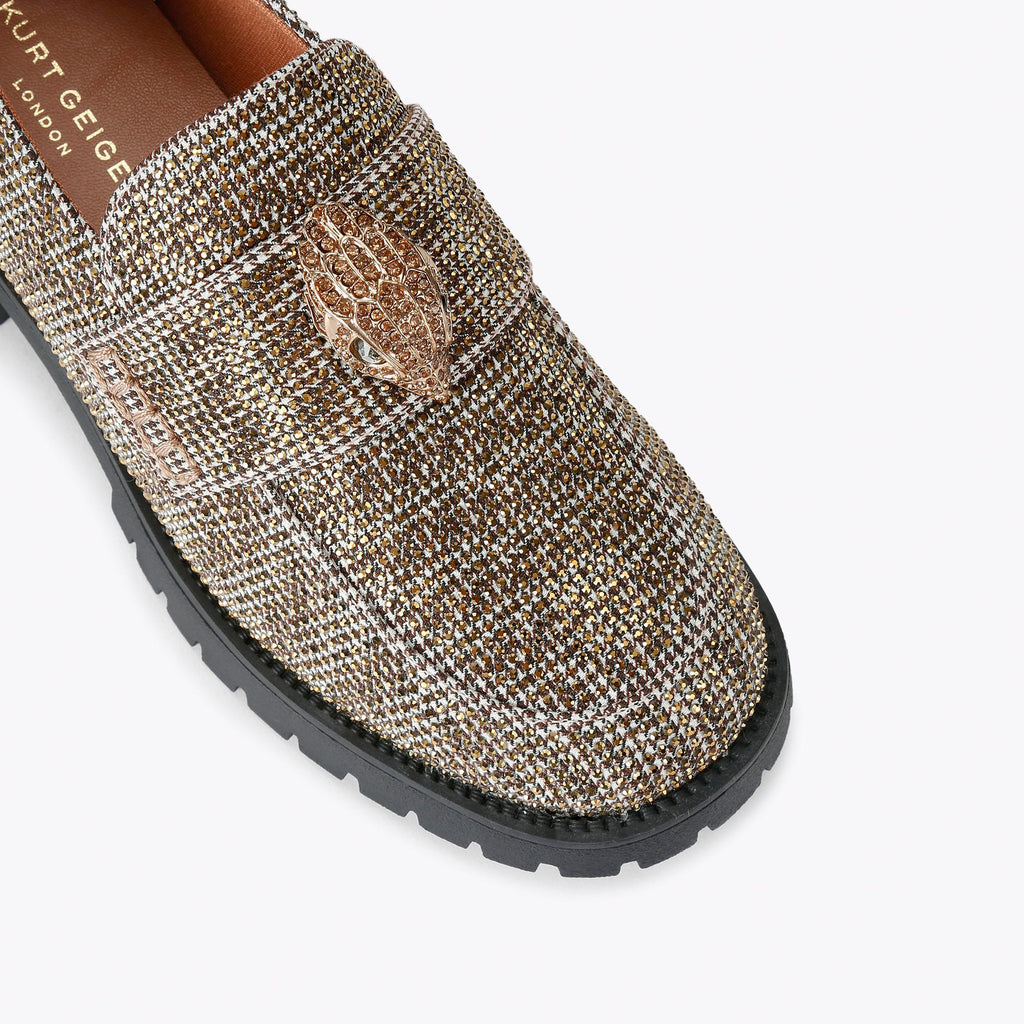 Belgravia Chunky Loafer in Beige Fabric