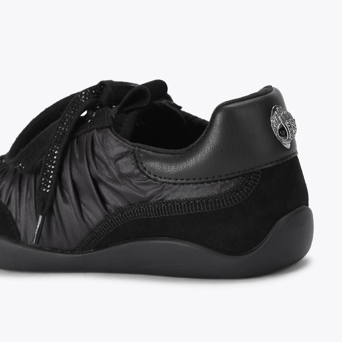 Sterling Sneakers in Black Satin and Suede