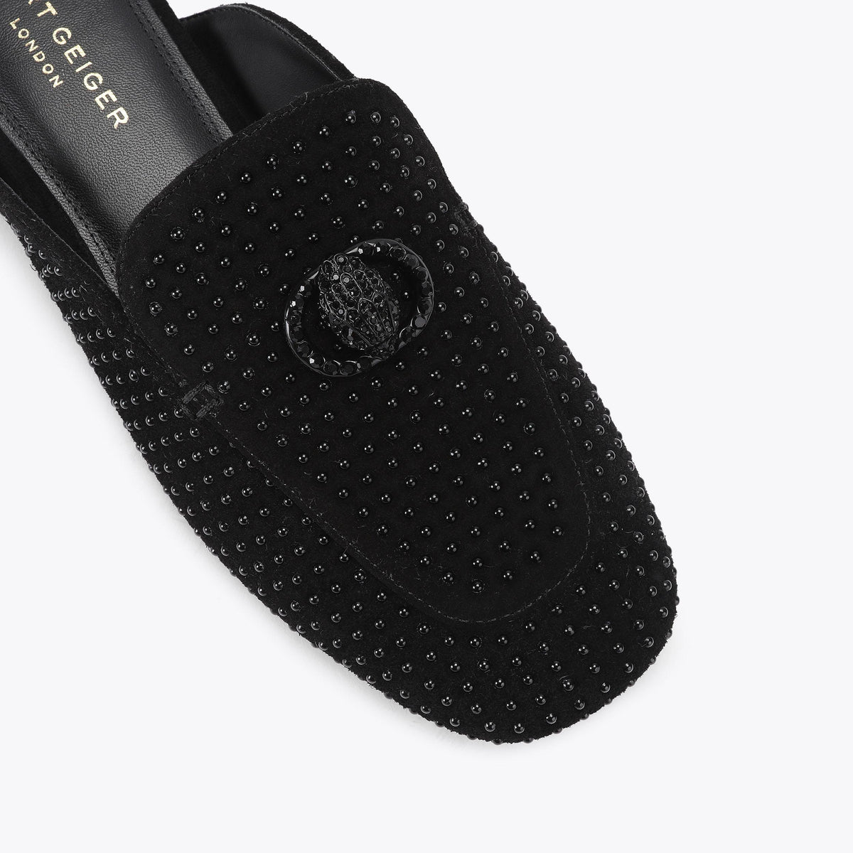 Chelsea Loafer Mule in Black Suede