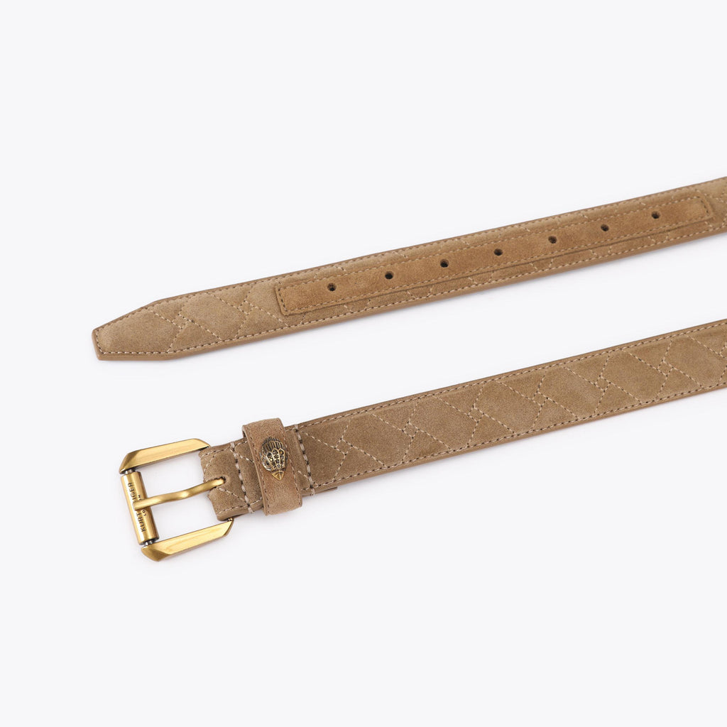 Kensington 30 Quilted Belt in Tan Suede Look