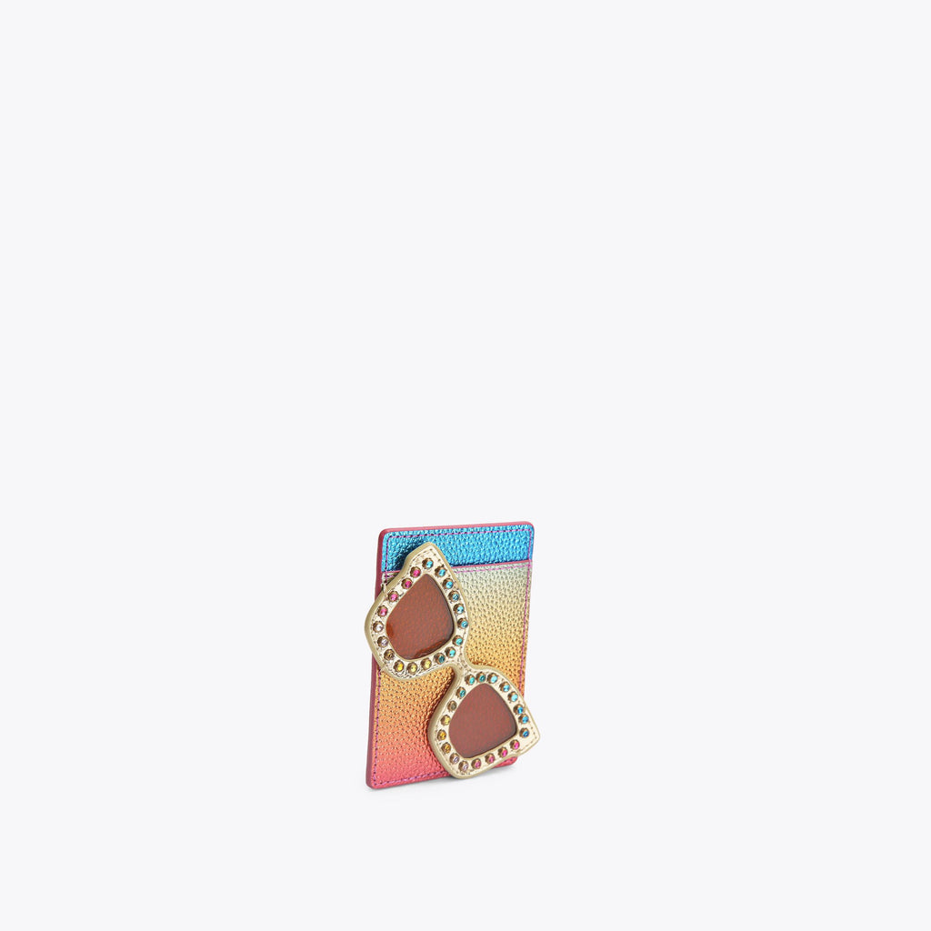 Sunglasses Card Holder in Multi Colour Ombre Leather