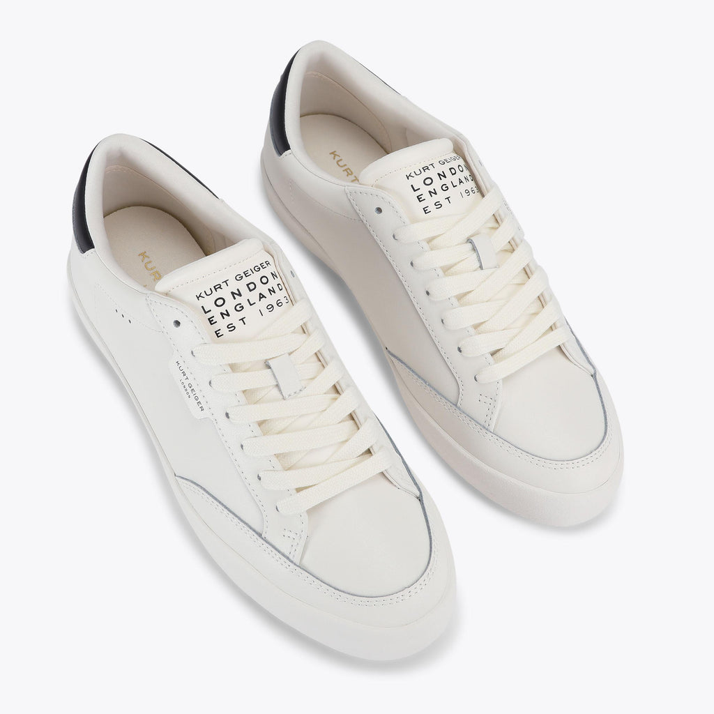 London Stitched Panel Sneaker in White Leather