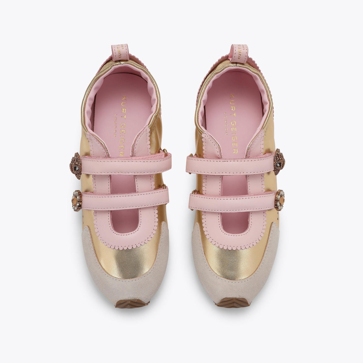 Islington Mary Jane Sneakers in Gold Leather