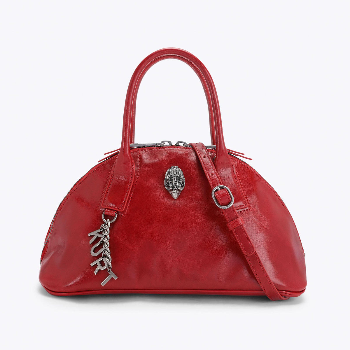 Sloane Bowling Shoulder Bag in Red Leather