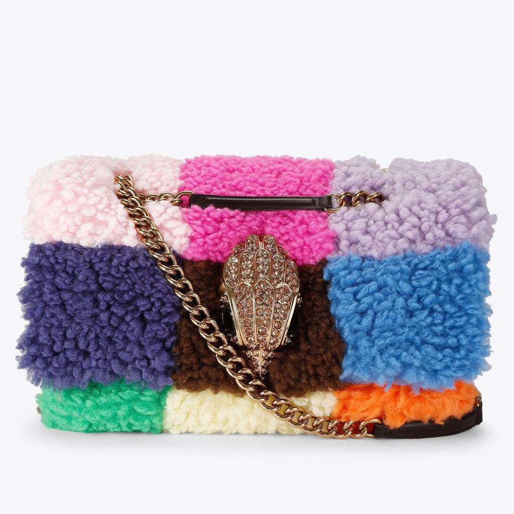Macro Kensington Faux Fur Shoulder Bag in Multi Colour