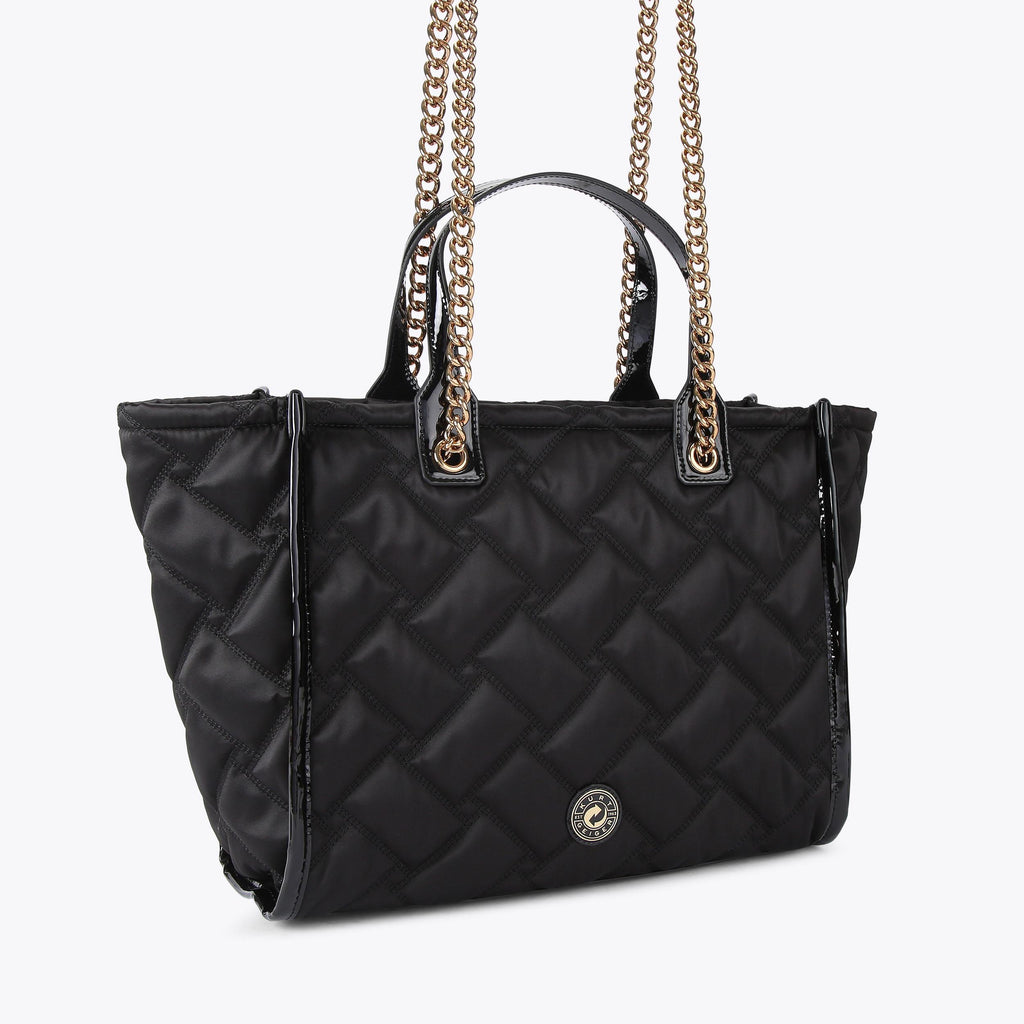 Hoxton Quilted Nylon Shopper Bag in Black