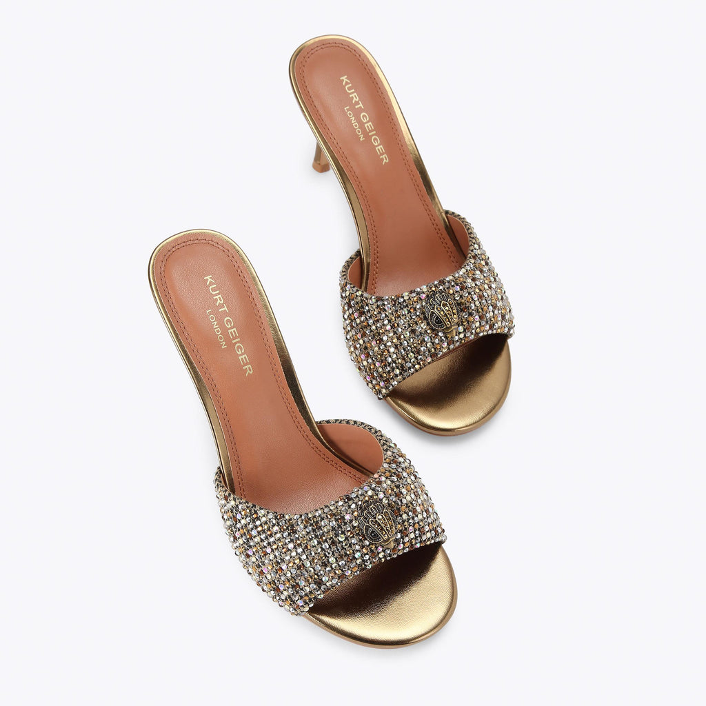 Oxford Heeled Mules in Beige