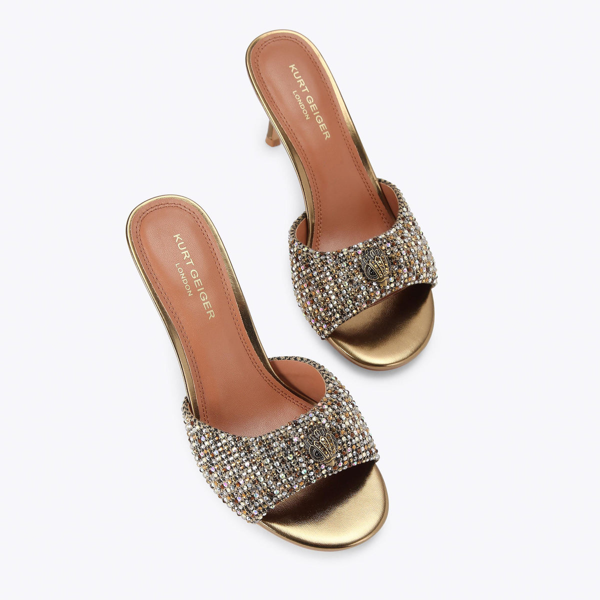 Oxford Heeled Mules in Beige