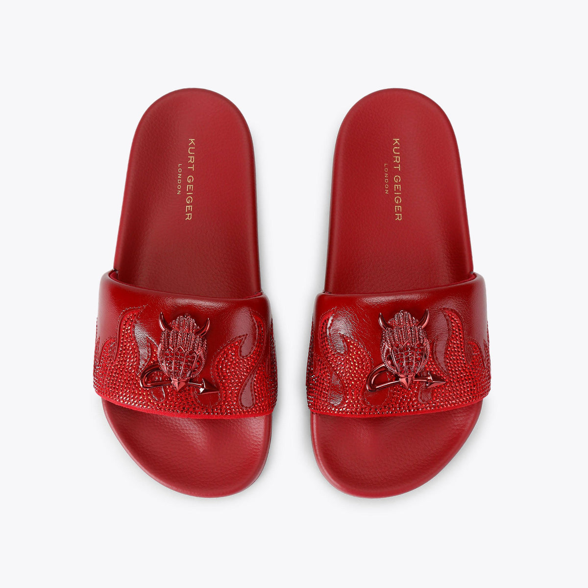 Meena Eagle Spooky Slide Sandals in Red