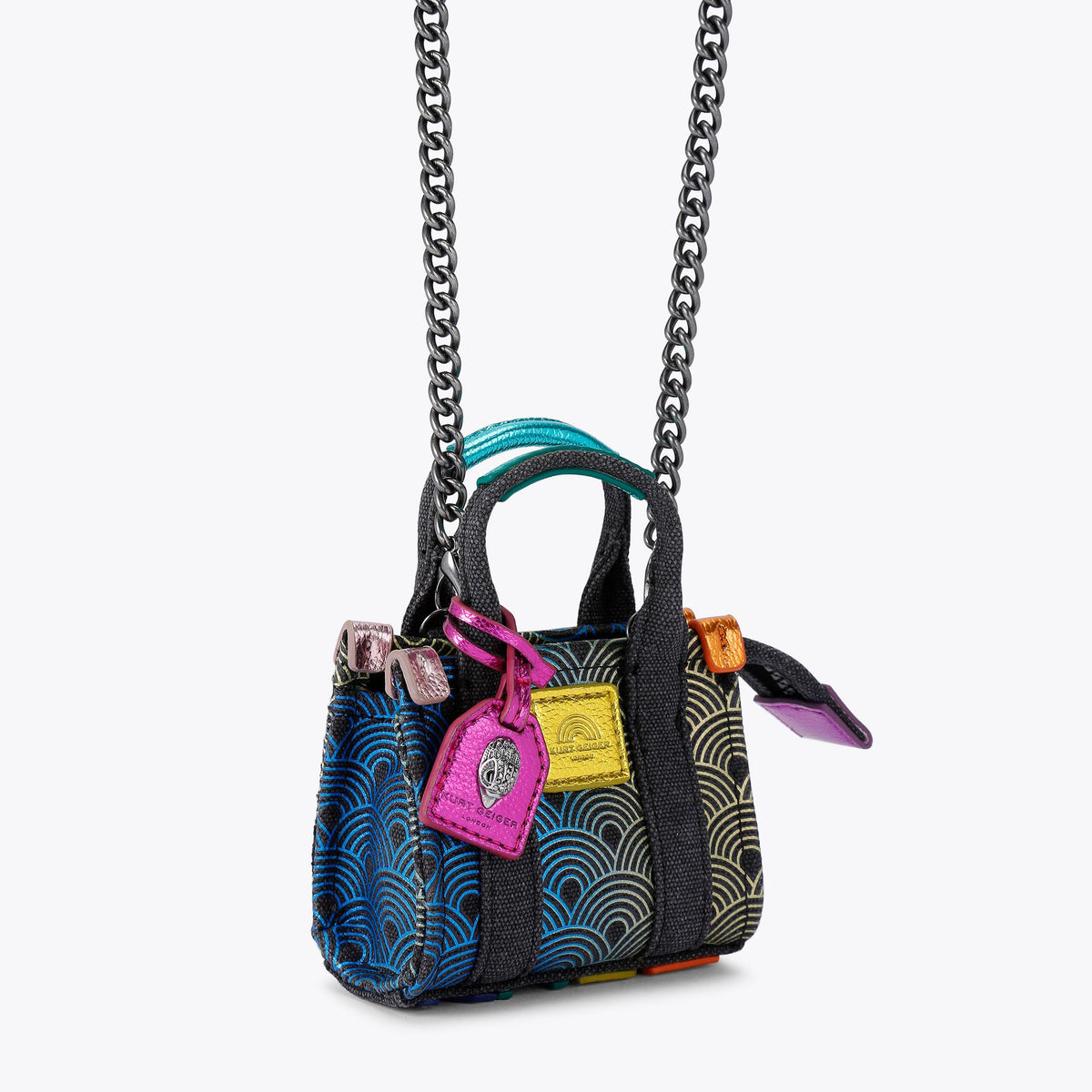 Micro Southbank Tote Bag in Black Rainbow Print