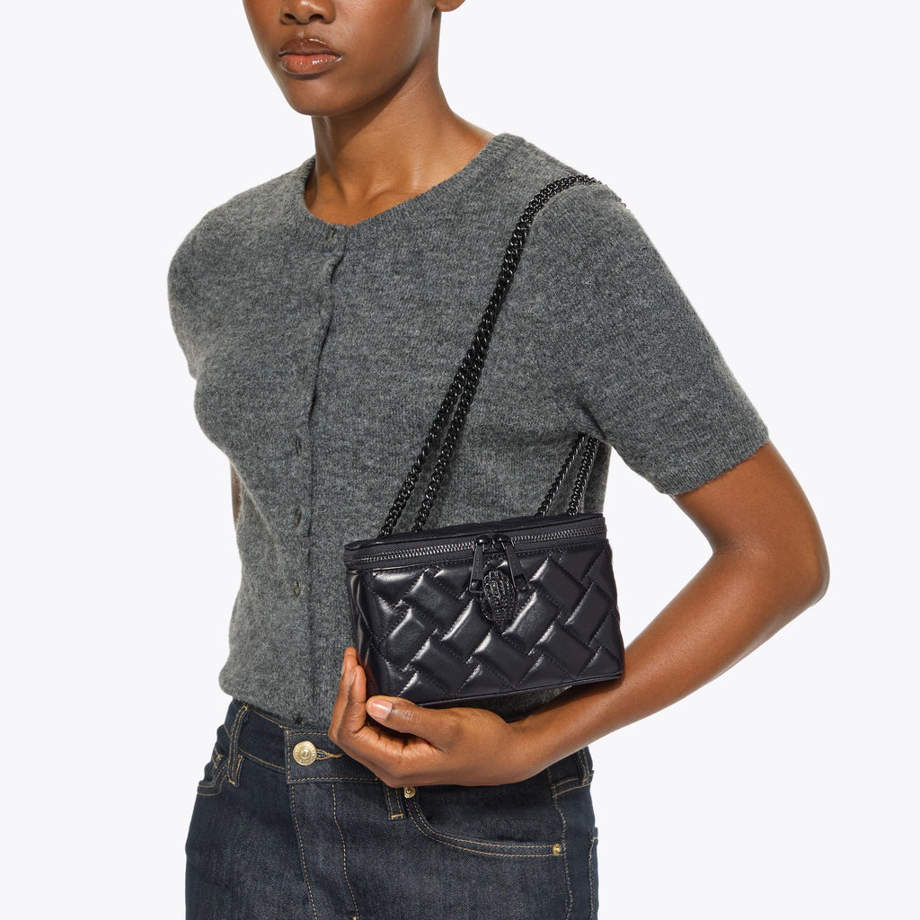 Mini Kensington Vanity Drench Case Bag in Black Leather
