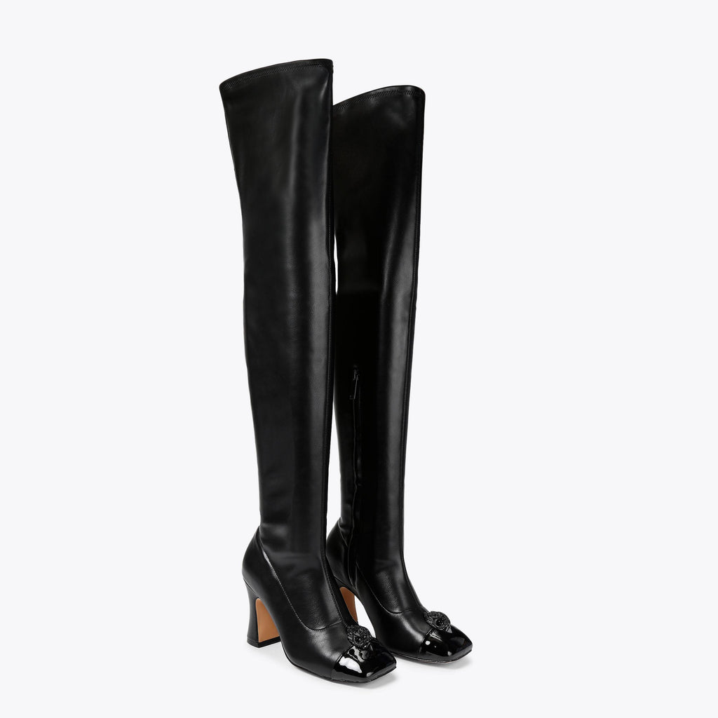 Belgravia Cap Over Knee Boot in Black