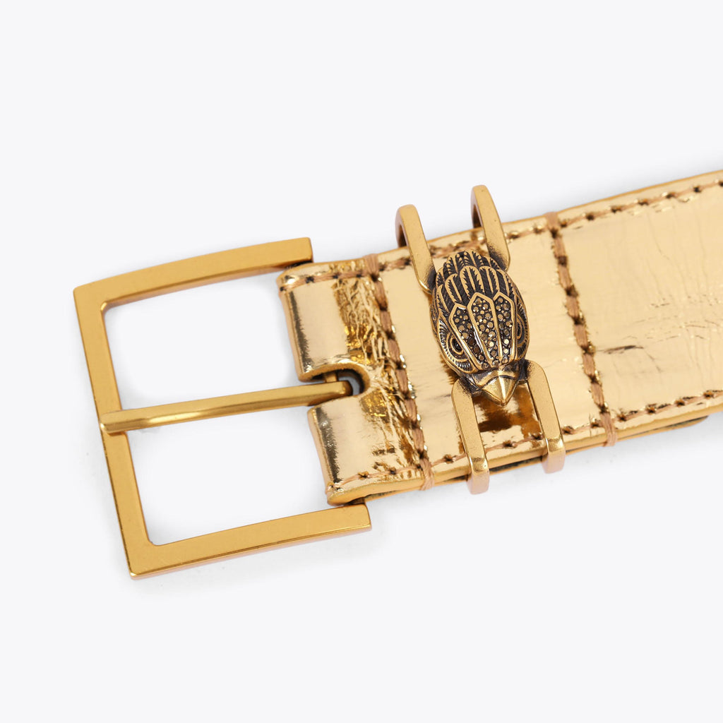 Shoreditch 30 Textured Belt in Gold Leather